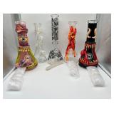 (5) assorted style bongs thick glass