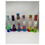 (6) silicone bongs approximately 11 inches tall
