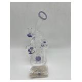 (4) clear glass in purple accent that spin dab rig