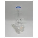 (10) glass bong clear with blue accent