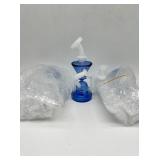 (3) blue and white glass dab rig