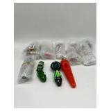 (10) glass/ceramic pipes different designs