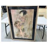 Large format Asian woman painting