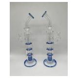 (2) glass dab rigs with stacked percolators new