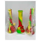(3) silicone bongs tie-dye color