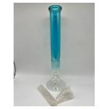 (6) blue/white straight pipe bongs thick glass