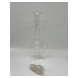 (3) clear glass bong thick glass with percolators