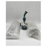 (3) blue decorative glass dab rigs thick glass new