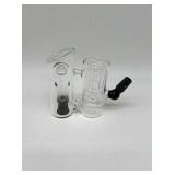 (7) clear glass ash catcher with black accents new
