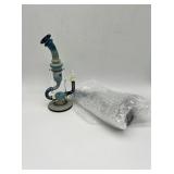 (2) glass dab rig with blue accent