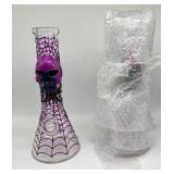 (2) purple spider and skull bongs thick glass