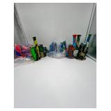 (9) silicone dab rigs approximately 5 inches tall