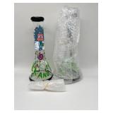 (2) Rick and Morty bongs thick glass