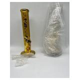 Diamond glass straight pipe bong thick glass