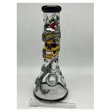 Skull and roses bong thick glass