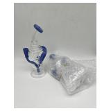 (2) clear and blue glass dab rig