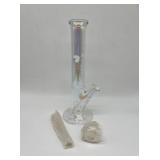 (4) iridescent glass bong thick glass