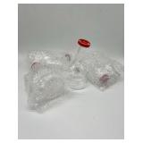 (4) clear glass with red accent dab rig