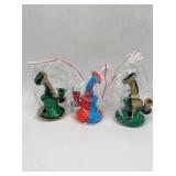 (3) silicone dab rigs approximately 5 inches tall