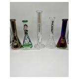 (5) assorted glass bongs