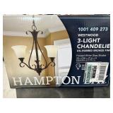 Hampton Bay 3 light chandelier