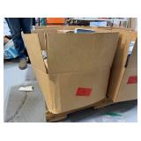 Box of assorted return goods including Moen