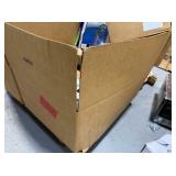 Box of assorted return goods including Moen