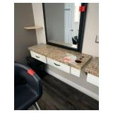 Salon workstation with tool holder and drawers