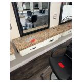 Salon workstation with tool holder and drawers