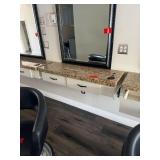 Salon workstation with tool holder and drawers