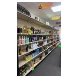 (8) sections of gondola shelving on the left
