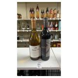 (2) assorted wine bottles