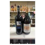 (2) assorted wine bottles