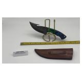 MHS Cutlery Fixed Blade Knife with Leather Sheath