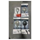 (4) assorted Moen shower heads see photos for