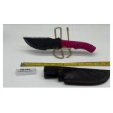 MHS Cutlery Fixed Blade Knife w/ Leather Sheath