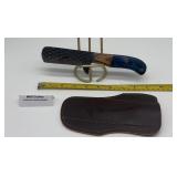 MHS Cutlery Fixed Blade Knife w/ Leather Sheath