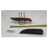 MHS Cutlery Damascus Fixed Blade Knife w/ Sheath