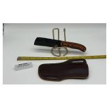 MHS Cutlery Fixed Blade Knife w/ Leather Sheath