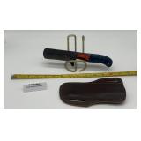 MHS Cutlery Fixed Blade Knife w/ Leather Sheath