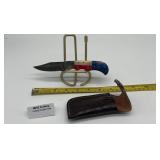 MHS Cutlery Folding Pocket Knife Damascus Texas