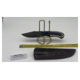 MHS Cutlery Damascus Fixed Blade Knife w/ Sheath