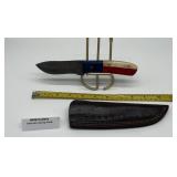 MHS Cutlery Damascus Fixed Blade Knife w/ Sheath