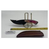 MHS Cutlery Fixed Blade Knife with Leather Sheath