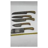 MHS Cutlery 5 Pc Damascus Chef Knife Set