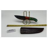 MHS Cutlery Fixed Blade Knife w/ Leather Sheath