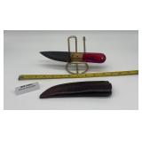 MHS Cutlery Fixed Blade Knife w/ Leather Sheath