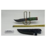 MHS Cutlery Damascus Fixed Blade Knife w/ Sheath