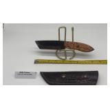 MHS Cutlery Fixed Blade Knife w/ Leather Sheath