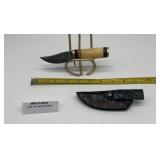 MHS Cutlery Damascus Fixed Blade Knife w/ Sheath